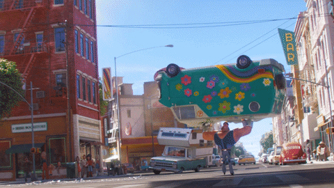 Minions: The Rise Of Gru Dodging Vehicle GIF