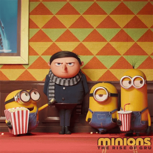 Minions The Rise of Gru Eating Popcorn