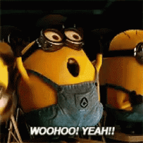 Minions Wooo WooHoo Yeah GIF