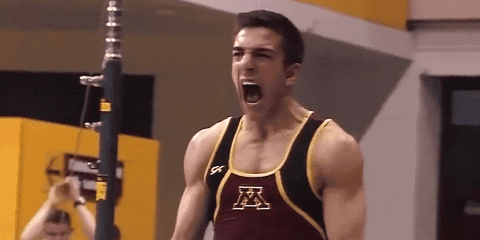 Minnesota Gophers Player Happy Scream GIF