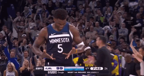 Minnesota Timberwolves Player Celebrating
