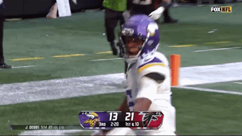 Minnesota Vikings Joshua Dobbs Tossing Football GIF