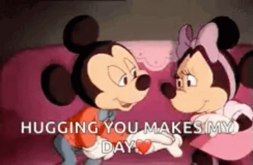 Minnie And Mickey Mouse Cuddling GIF