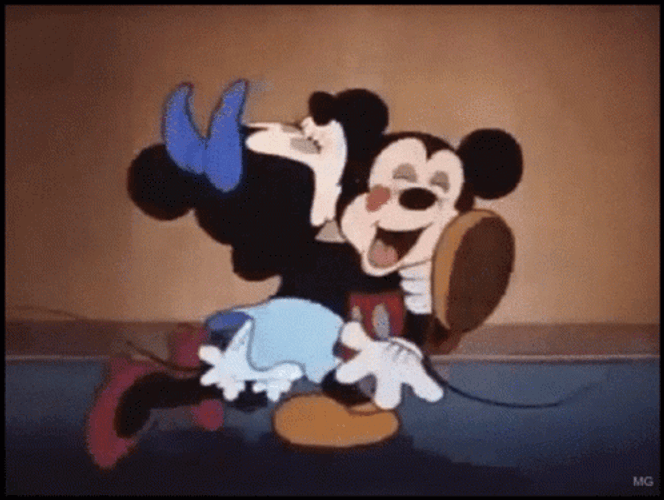 Minnie Kisses Mickey Mouse GIF