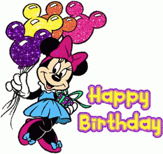 Minnie Mouse Balloons Disney Happy Birthday GIF