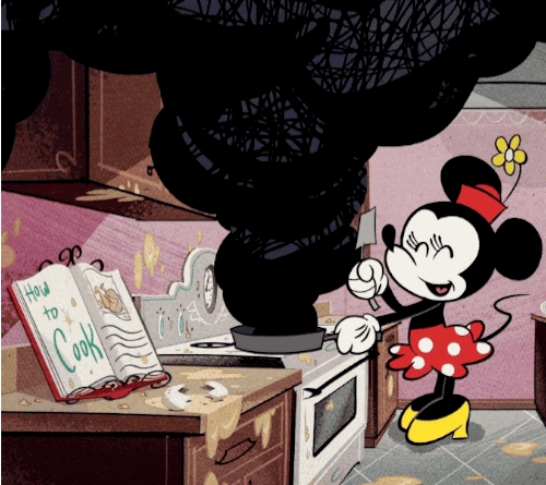 Minnie Mouse Burn Cook GIF