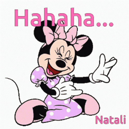 Minnie Mouse Covering Eyes Saying Hahaha GIF