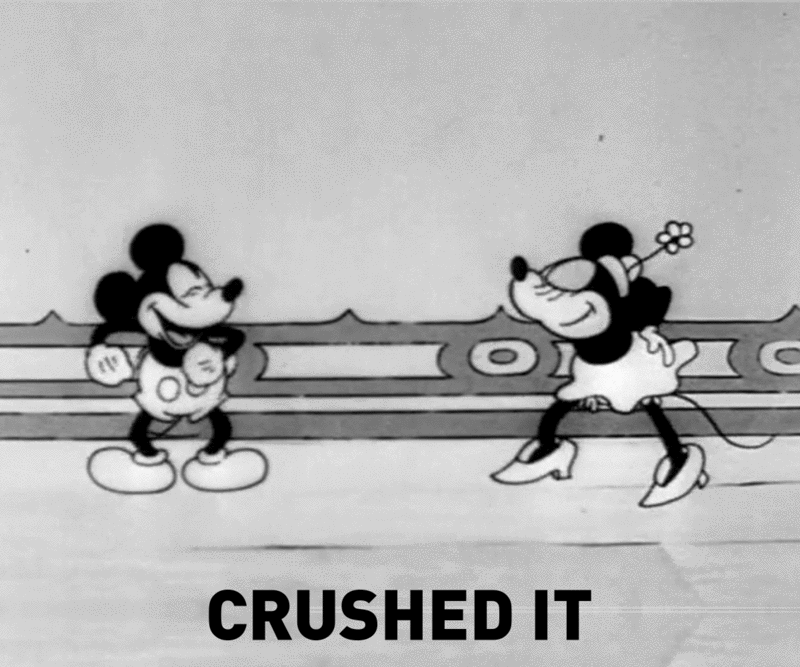 Minnie Mouse Crushed It With Mickey Mouse GIF