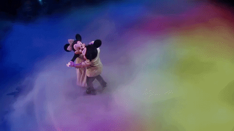 Minnie Mouse Dancing On Ice With Mickey Mouse GIF