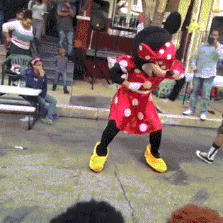 Minnie Mouse Doing Dance Split GIF