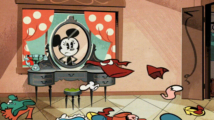 Minnie Mouse Fitting Clothes GIF