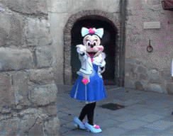 Minnie Mouse Heart Hand Gesture In Disneyland GIF