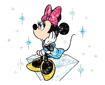 minnie mouse is sitting on a diamond with a pink bow on her head