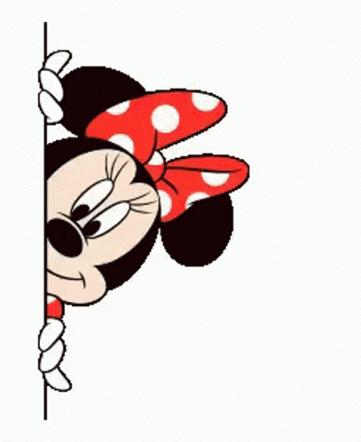 Minnie Mouse Playfully Peeking At You GIF