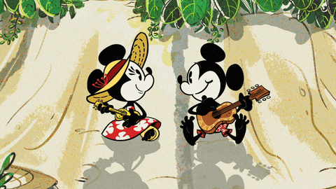 Minnie Mouse Playing Guitar With Mickey Mouse GIF