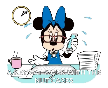 Minnie Mouse Sitting at Desk Holding Pencil