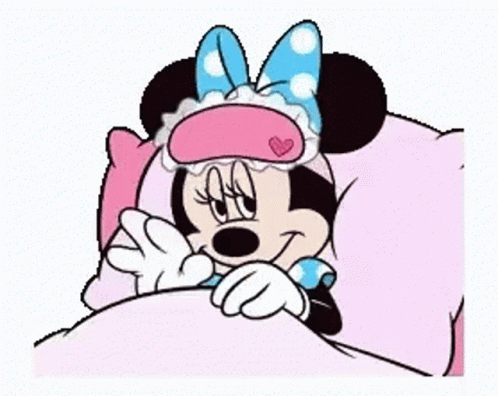 Minnie Mouse Sleeping With Sleep Mask GIF
