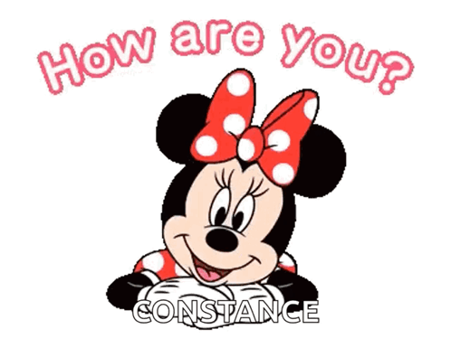 Minnie Mouse With Red Bow Saying How Are You