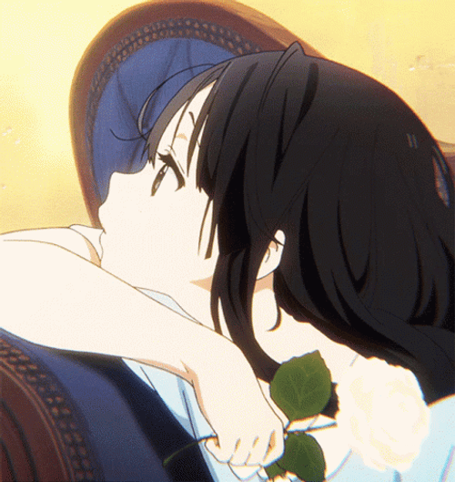 Mio Akiyama Holding Anime Flower GIF
