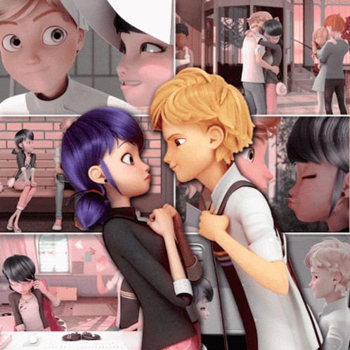 Miraculous Ladybug Marinette Adrien Moments GIF