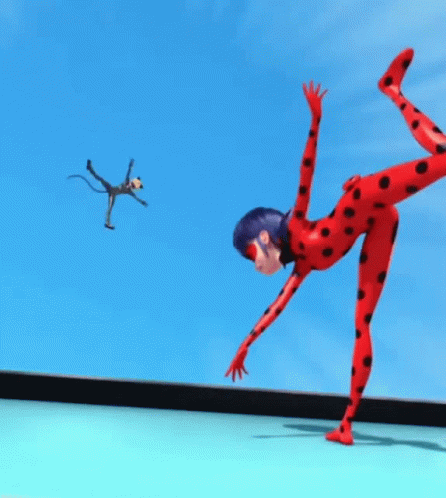 Miraculous Ladybug Throws Catnoir GIF