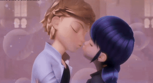 Miraculous Tales Of Ladybug And Catnoir Kiss GIF
