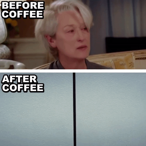 Miranda Priestly Before And After Coffee GIF