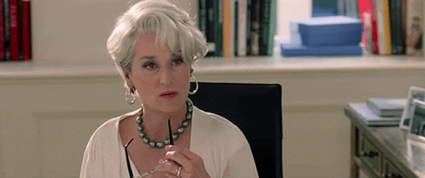 Miranda Priestly Disagreeing Look GIF
