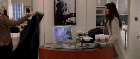 Miranda Priestly Disrespectful Dropping Bag GIF