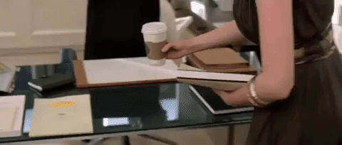 Miranda Priestly Here's Your Coffee GIF