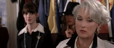 Miranda Priestly Poker Face GIF