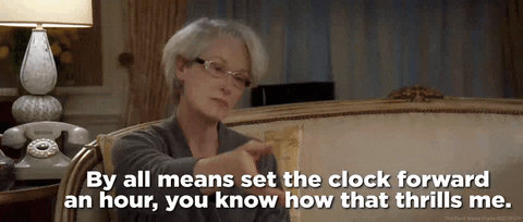 Miranda Priestly Set The Clock Forward GIF