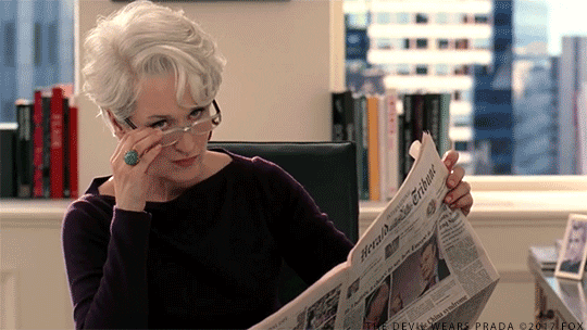 Miranda Priestly Thinking Look GIF