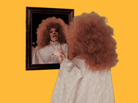 Blowing A Kiss To The Mirror GIF