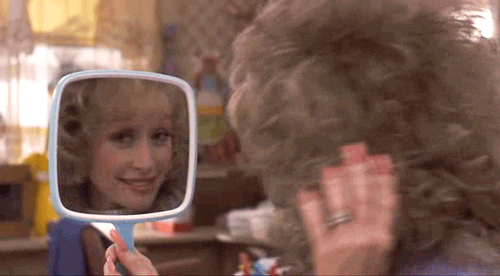 Dolly Parton Looking At The Mirror GIF