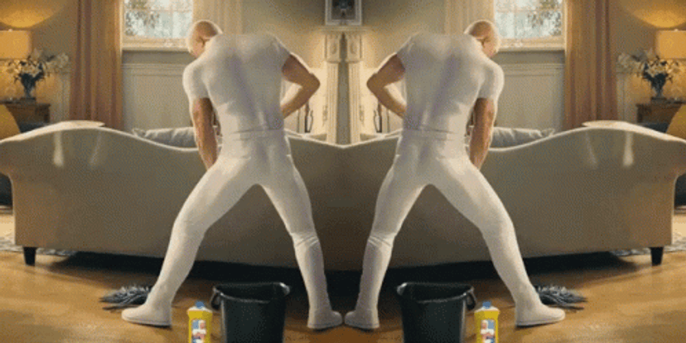 Mirrored Mr Clean Mopping The Floor GIF