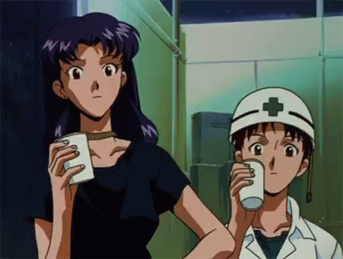 Misato And Shinji Ikari Worried Evangelion Anime GIF