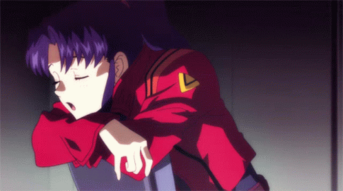 Misato Katsuragi Bored Reaction Evangelion GIF