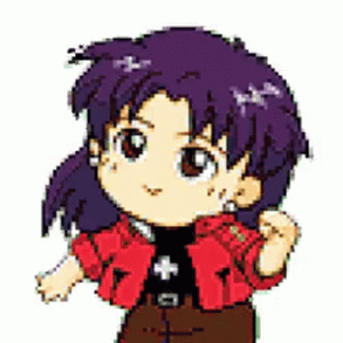 Misato Katsuragi Chibi Anime Girl Dance GIF