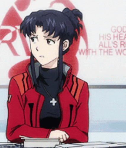 Misato Neon Genesis Evangelion Pissed Face GIF