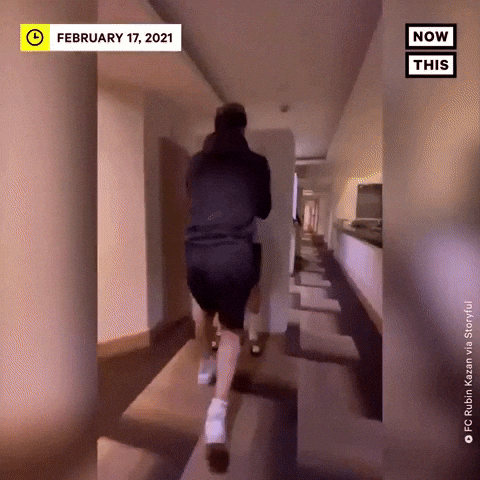 Mischievous Kids Falling Domino Effect GIF