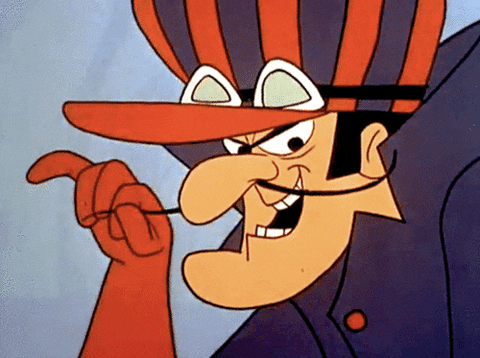 Mischievous Muttley's Boss Dick Twirling Beard GIF