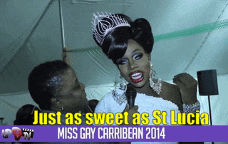 Miss Gay Caribbean 2014 Poster With Drag Queen