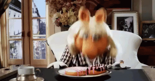Miss Piggy Banging Head On Desk GIF