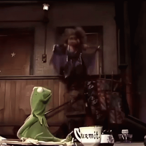 Miss Piggy Flying Beaker Muppets GIF