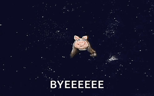 Miss Piggy From The Muppet Show Is Smiling And Saying `` Byeeeee '' . GIF