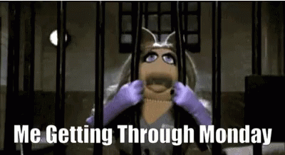 Miss Piggy Is Sitting In A Jail Cell Behind Bars . GIF