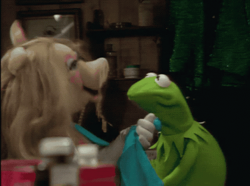 Miss Piggy Punches Kermit GIF