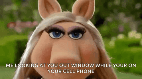 Miss Piggy Talking On Cell Phone GIF