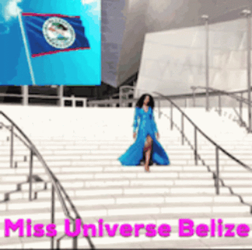 Miss Universe Belize Stairs GIF